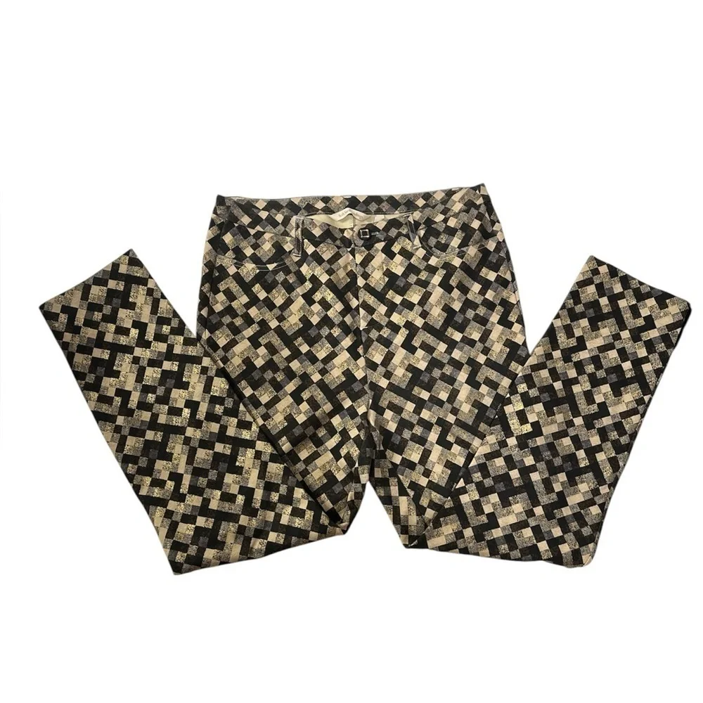 Soft Surroundings Women’s Geometric Square Print Pants Size Medium